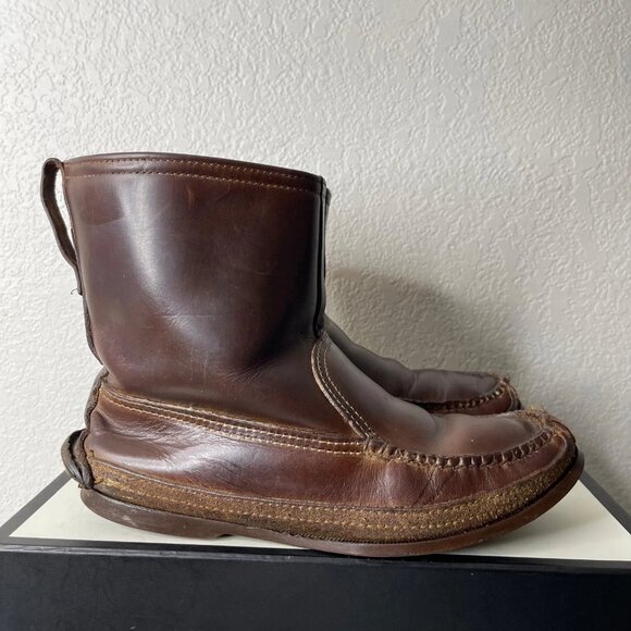G.H. Bass & Co Wilton Brown Leather Boots Fur Pull On Men's Size 9 US - Picture 3 of 14